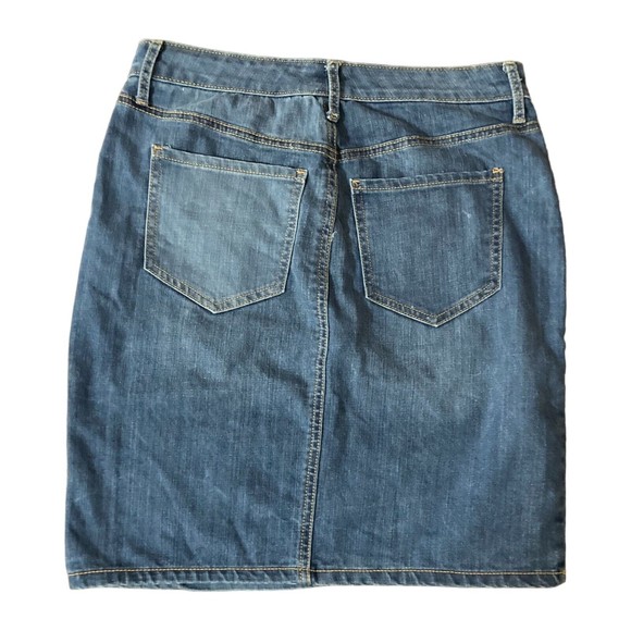 Unbranded Womens Mini Skirt Size 6 Regular Medium Wash Front Slit Pockets 30x21 - Picture 4 of 7